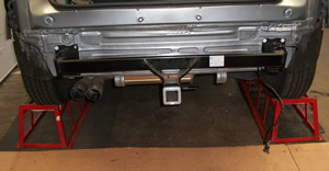 Towbar being fitted to VW Tiguan